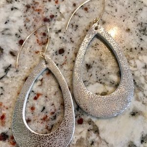 Brand new silver leather earrings w/ 18K gf hooks